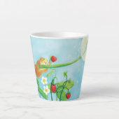 Hazel Dormouse, Erdbeeren & Landelion puff Smal Milchtasse (Vorderseite)