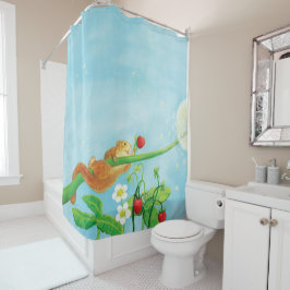 Hazel Dormouse Klettern Ein Lüftungsball Duschvorhang