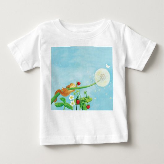 Hazel Dormouse, wilde Erdbeeren & Löwenpuff Baby T-shirt (Vorderseite)