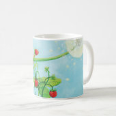 Hazel Dormouse, wilde Erdbeeren & Löwenpuff Kaffeetasse (VorderseiteRechts)