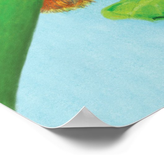 Hazel Dormouse, wilde Erdbeeren & Löwenpuff Poster (Ecke)