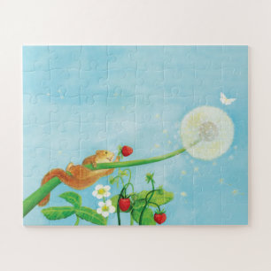 Hazel Dormouse, wilde Erdbeeren & Löwenpuff Puzzle