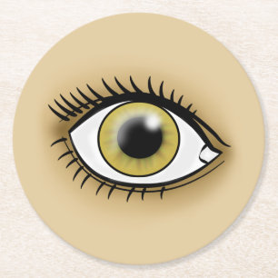 Hazel Eye Symbol Runder Pappuntersetzer