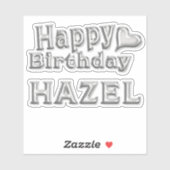 Hazel Happy Birthday silver Aufkleber Sticker (Blatt)