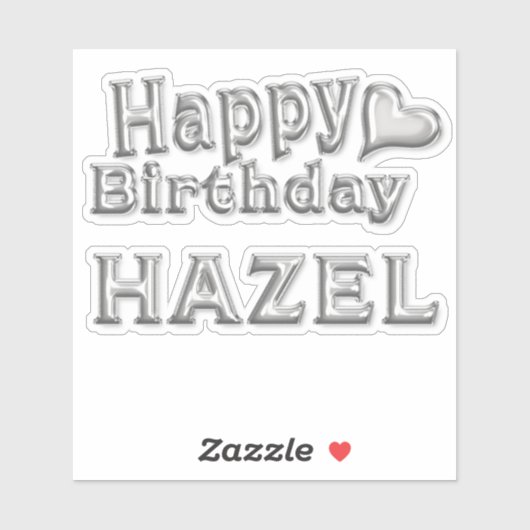 Hazel Happy Birthday silver Aufkleber Sticker (Blatt)