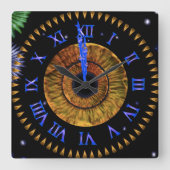 Hazel Midnight Clock Quadratische Wanduhr (Vorderseite)