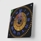 Hazel Midnight Clock Quadratische Wanduhr (Winkel)