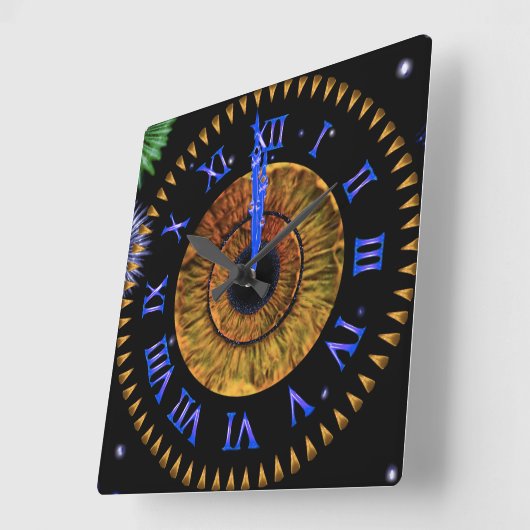 Hazel Midnight Clock Quadratische Wanduhr (Winkel)