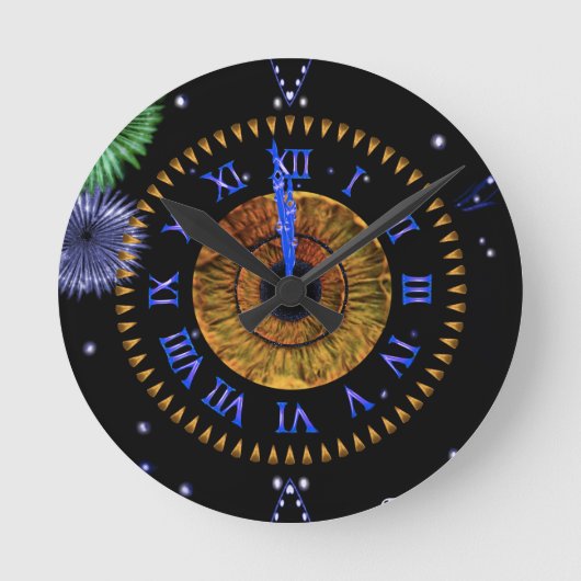 Hazel Midnight Clock Runde Wanduhr (Vorderseite)