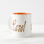Hazel, Name, Logo, Orange Combo Tasse (Vorderseite Links)