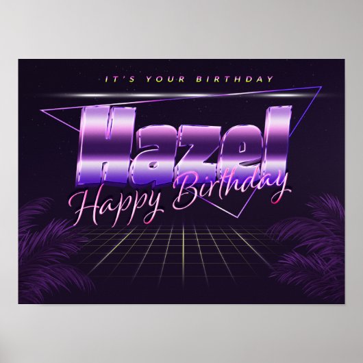 Hazelname Vorname lila retro Geburtstag Poster (Vorne)