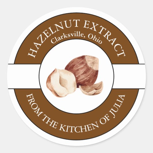Hazelnuss-Extraktionssiegel Runder Aufkleber (Vorderseite)