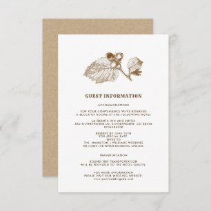 Hazelnut Branch Kraft Papier Hochzeitskarte Einladung