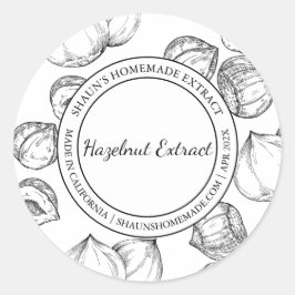 Hazelnut Extract Sketch Modernes Label Runder Aufkleber