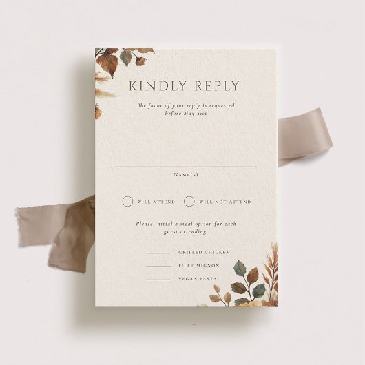 Hazelwood Portrait Wedding RSVP Card Einladung