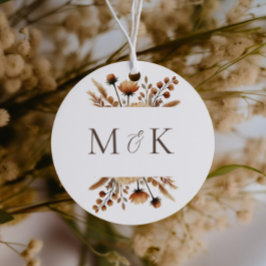 Hazelwood Watercolor Fall Blumenhochzeit Geschenkanhänger