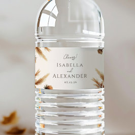 Hazelwood Watercolor Fall Blumenhochzeit Wasserflaschenetikett