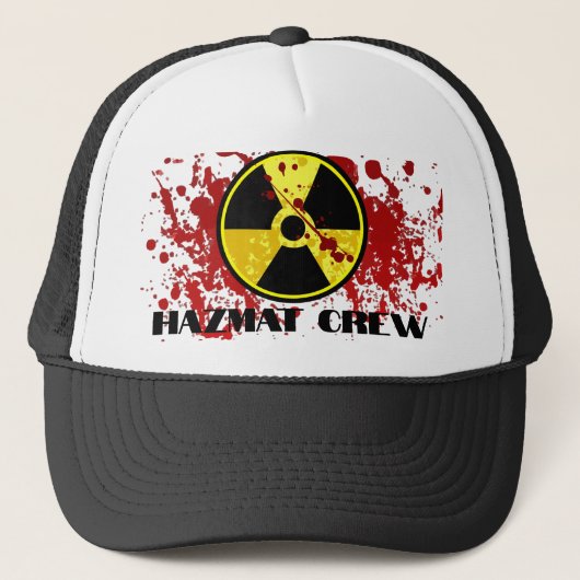 Hazmat Crew Black and White Bloody Trucker Hat Truckerkappe (Vorderseite)