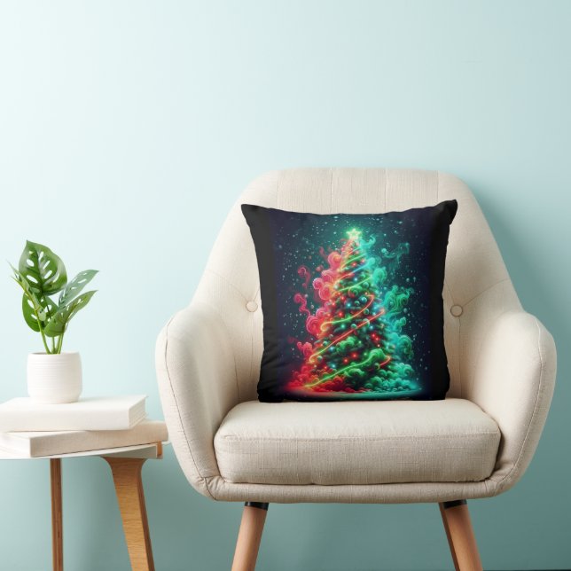 Hazy Christmas Tree on Soft, Cushy Sofa, Bed Chair Kissen (Stuhl )