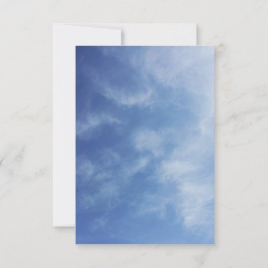 Hazy Clouds Blue Sky Foto Save the Date Einladung (Rückseite)