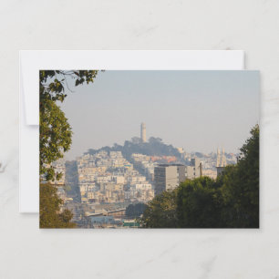 Hazy Coit Tower, San Fancisco, Kalifornien Karte