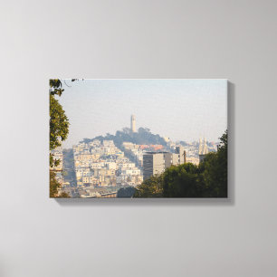 Hazy Coit Tower, San Fancisco, Kalifornien Leinwanddruck
