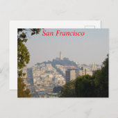 Hazy Coit Tower, San Fancisco, Kalifornien Postkarte (Vorne/Hinten)