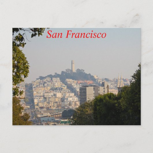 Hazy Coit Tower, San Fancisco, Kalifornien Postkarte (Vorderseite)