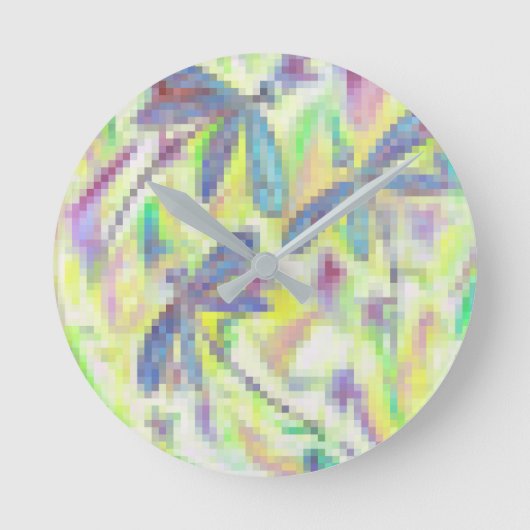 Hazy Dragonfly Rainbow Runde Wanduhr (Vorderseite)