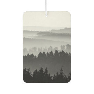 Hazy Forest Hills Schwarz-Weiß Landschaft Foto Autolufterfrischer