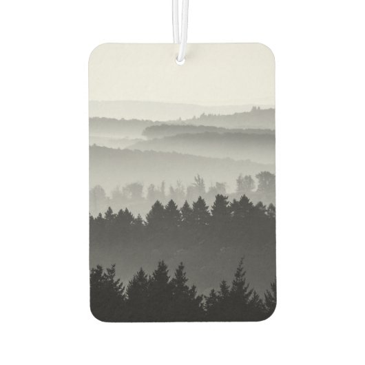 Hazy Forest Hills Schwarz-Weiß Landschaft Foto Autolufterfrischer (Rückseite)