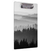 Hazy Forest Hills Schwarz-Weiß Landschaft Foto Klemmbrett (Rechts)