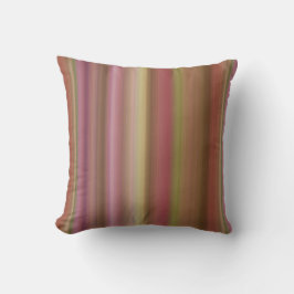 Hazy Garden Pink, Brown und Green Stripe Kissen