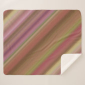 Hazy Garden Pink, Brown und Green Stripe Sherpadecke (Vorderseite (Horizontal))