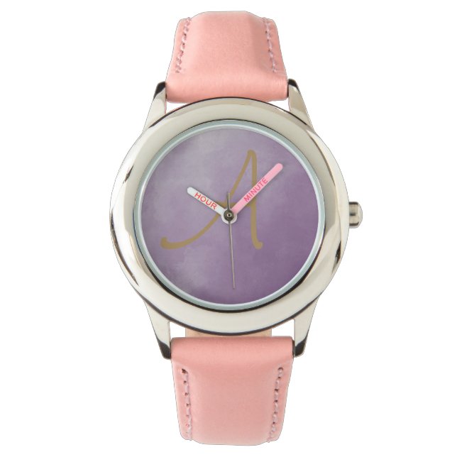 Hazy Lavender und individuell anpassbare Erstbeoba Armbanduhr (Vorderseite)