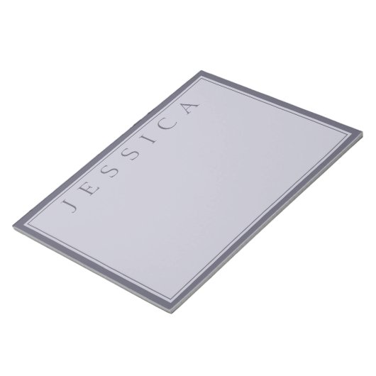 Hazy Lila & Lavender Gray | Ihr Name Notizblock (angewinkelt)