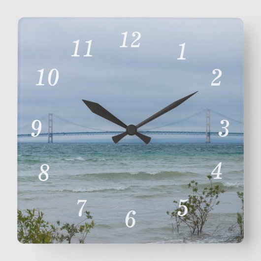 Hazy Mighty Mac Quadratische Wanduhr (Vorderseite)
