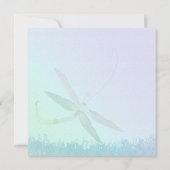 Hazy Morning Blue Dragonfly Wedding Einladung (Rückseite)
