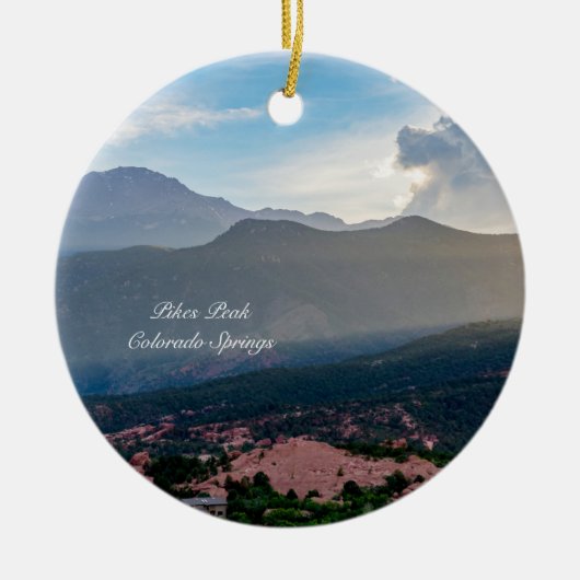 Hazy Pikes Peak Sunset Circle Ornament (Vorne)