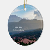 Hazy Pikes Peak Sunset Circle Ornament (Links)