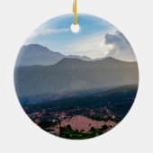Hazy Pikes Peak Sunset Circle Ornament (Hinten)