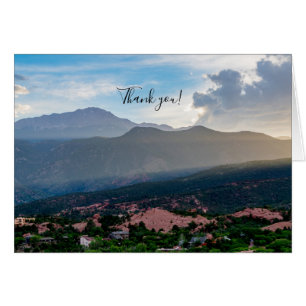 Hazy Pikes Peak Sunset Danke Karte