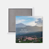 Hazy Pikes Peak Sunset Square Magnet (Vorderseite/Rückseite)