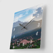 Hazy Pikes Peak Sunset Wall Uhr (Winkel)
