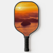 Hazy Sonnenuntergang auf der Kurushima Kaikyo Brid Pickleball Schläger (Vorderseite)