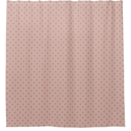 Hazy Taupe/Rose Polka Punkte Duschvorhang (Vorderseite)
