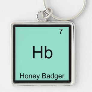 Hb - Honey Badger Funny Element Meme T - Shirt Schlüsselanhänger