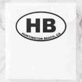 HB Huntington Beach Ovaler Aufkleber (Tasche)