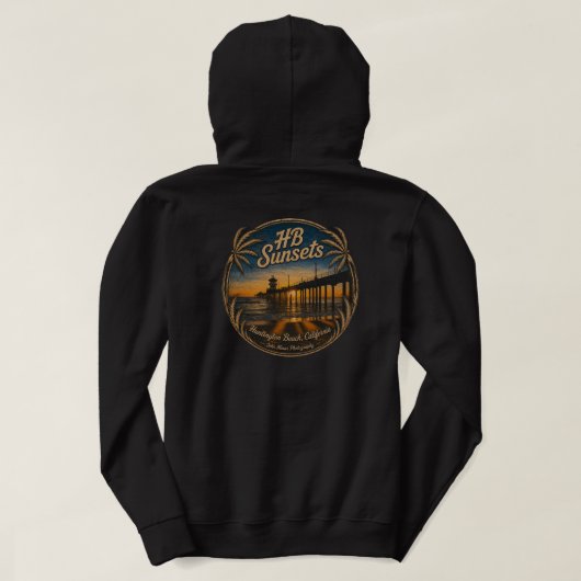 HB Sunsets Hoodie (Männer) (Design Rückseite)
