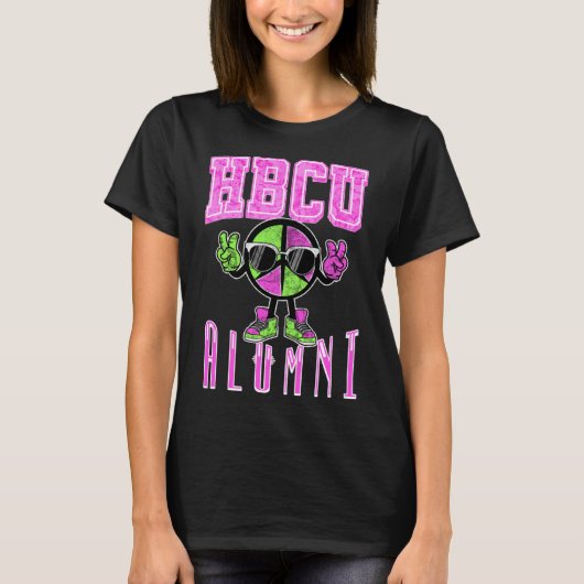 HBCU Alumni Bekleidung rosa und grün für Frauen un T-Shirt (Vorderseite)